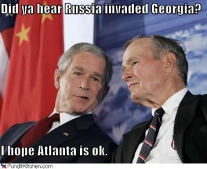 George W. Bush reacts to news that Russia invaded Georgia